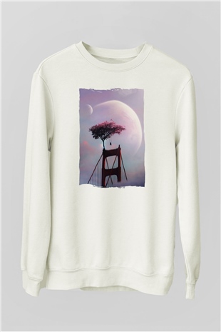 Golden Gate Bridge Beyaz Unisex Sweatshirt