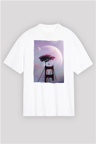 Golden Gate Bridge Beyaz Oversize Tişört Oversize T-shirt - TişörtFabrikası