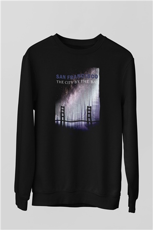 Golden Gate Bridge Siyah Unisex Sweatshirt