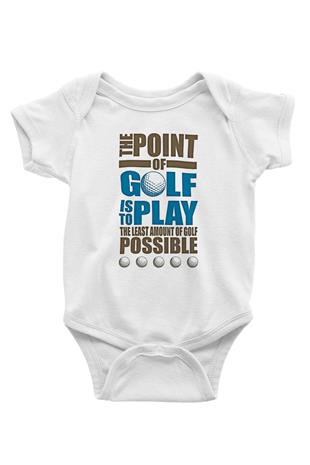Golf Baskılı Beyaz Bebek Body - Zıbın