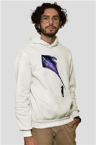 Golf Baskılı Unisex Ekru Hoodie