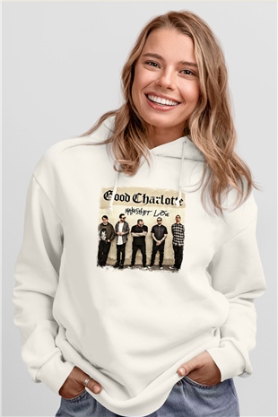 Good Charlotte Baskılı Unisex Beyaz Hoodie