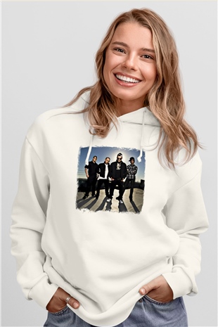 Good Charlotte Baskılı Unisex Beyaz Hoodie