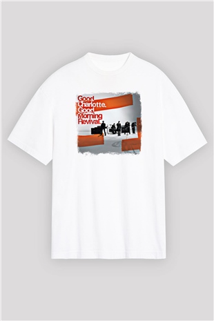 Good Charlotte Baskılı Unisex Beyaz Oversize Tişört