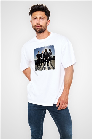 Good Charlotte Baskılı Unisex Beyaz Oversize Tişört