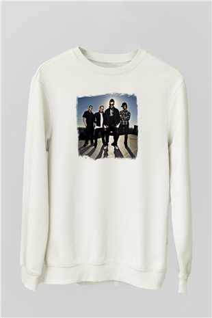 Good Charlotte Baskılı Unisex Beyaz Sweatshirt