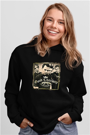 Good Charlotte Baskılı Unisex Siyah Hoodie