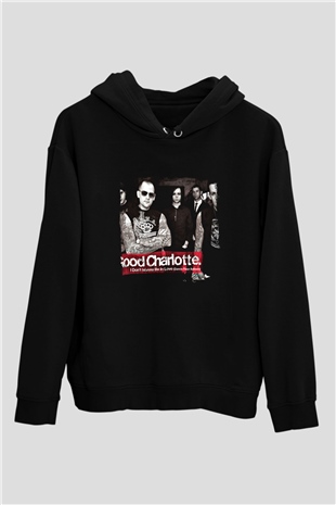 Good Charlotte Baskılı Unisex Siyah Hoodie