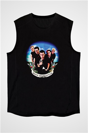Good Charlotte Baskılı Unisex Siyah Kolsuz Tişört