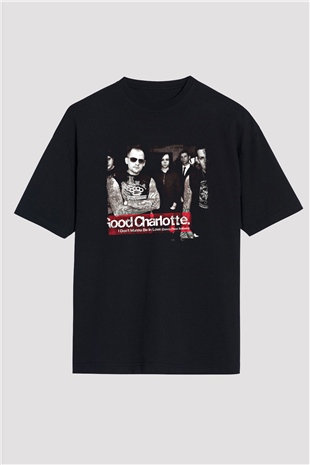 Good Charlotte Baskılı Unisex Siyah Oversize Tişört