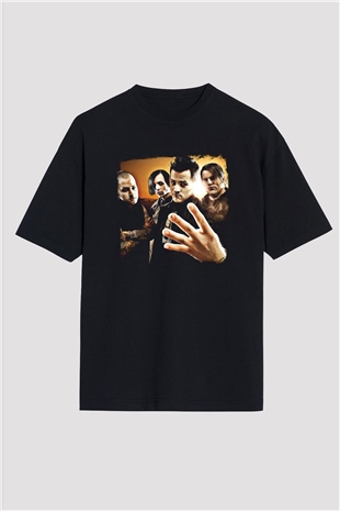 Good Charlotte Baskılı Unisex Siyah Oversize Tişört