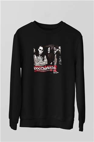 Good Charlotte Baskılı Unisex Siyah Sweatshirt