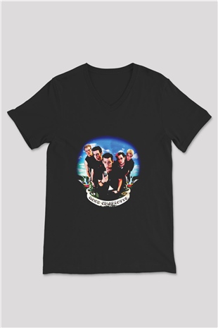 Good Charlotte Baskılı Unisex Siyah V Yaka Tişört