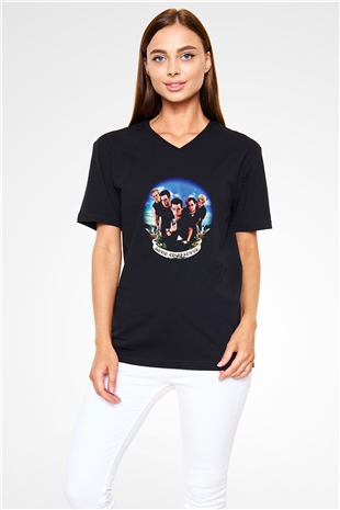 Good Charlotte Baskılı Unisex Siyah V Yaka Tişört