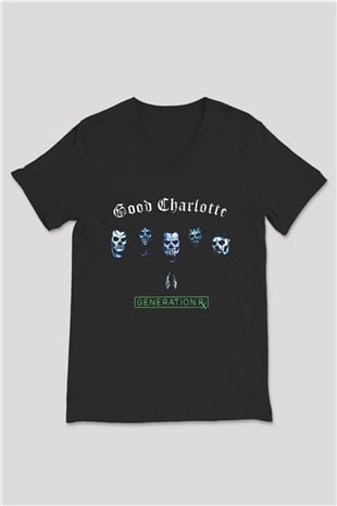 Good Charlotte Siyah Unisex V Yaka Tişört