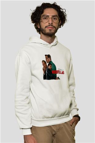Goodfellas Baskılı Beyaz Unisex Hoodie
