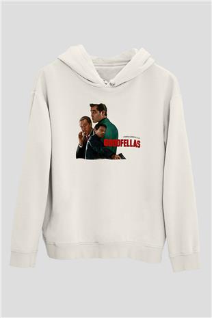 Goodfellas Baskılı Beyaz Unisex Hoodie