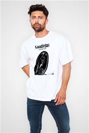 Goodfellas Baskılı Beyaz Unisex Oversize Tişört - Tshirt