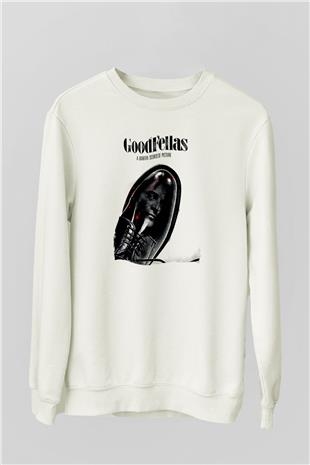 Goodfellas Baskılı Beyaz Unisex Sweatshirt