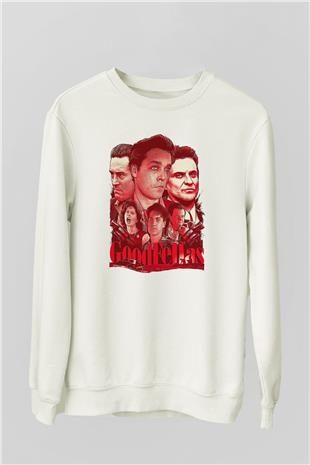 Goodfellas Baskılı Beyaz Unisex Sweatshirt