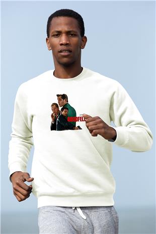 Goodfellas Baskılı Beyaz Unisex Sweatshirt