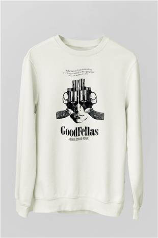 Goodfellas Baskılı Beyaz Unisex Sweatshirt