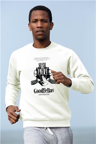 Goodfellas Baskılı Beyaz Unisex Sweatshirt