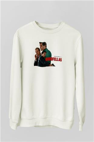 Goodfellas Baskılı Beyaz Unisex Sweatshirt