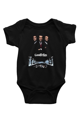Goodfellas Baskılı Unisex Siyah Bebek Body - Zıbın