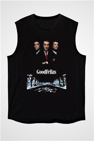 Goodfellas Baskılı Unisex Siyah Kolsuz Tişört - Tshirt