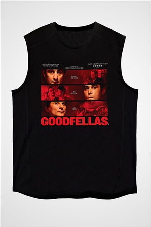 Goodfellas Baskılı Unisex Siyah Kolsuz Tişört - Tshirt