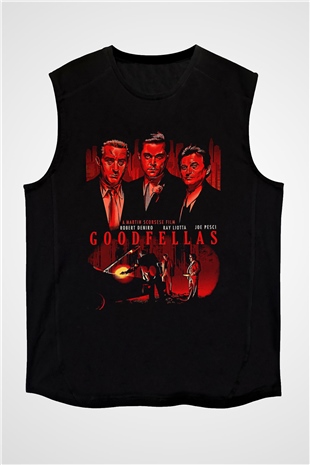 Goodfellas Baskılı Unisex Siyah Kolsuz Tişört - Tshirt