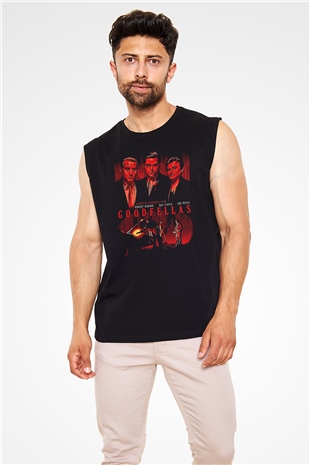 Goodfellas Baskılı Unisex Siyah Kolsuz Tişört - Tshirt
