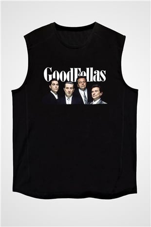 Goodfellas Baskılı Unisex Siyah Kolsuz Tişört - Tshirt