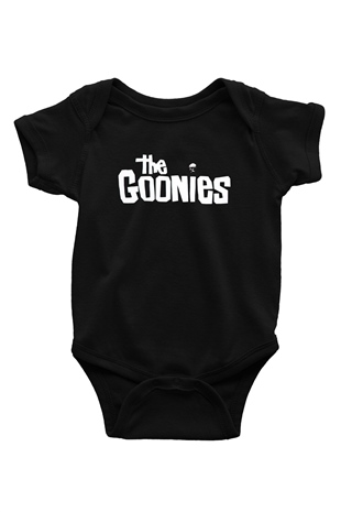Goonies Baskılı Siyah Bebek Body - Zıbın