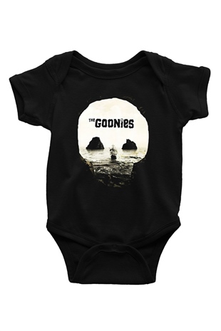 Goonies Baskılı Siyah Bebek Body - Zıbın
