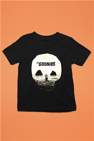 Goonies Baskılı Siyah Unisex Çocuk Tişört