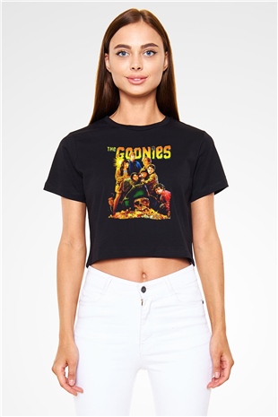 Goonies Siyah   Crop Top Tişört