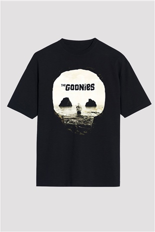 Goonies Siyah Unisex Oversize Tişört