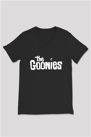 Goonies Siyah Unisex V Yaka Tişört