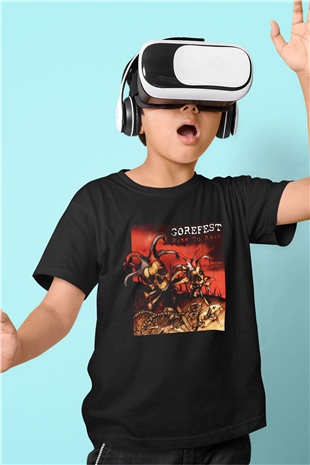 Gorefest Baskılı Siyah Unisex Çocuk Tişört