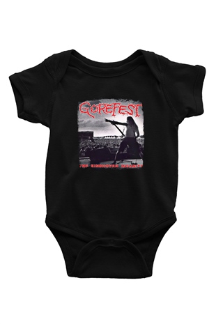 Gorefest Baskılı Unisex Siyah Bebek Body - Zıbın