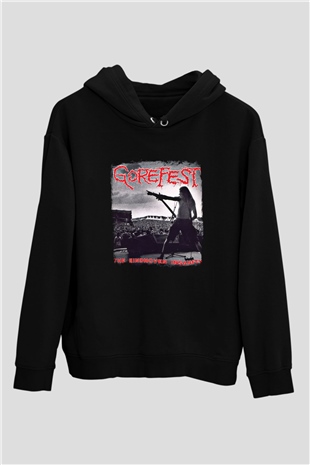 Gorefest Baskılı Unisex Siyah Hoodie