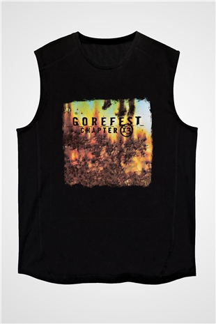 Gorefest Baskılı Unisex Siyah Kolsuz Tişört