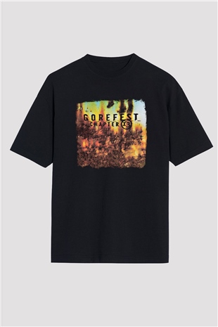 Gorefest Baskılı Unisex Siyah Oversize Tişört