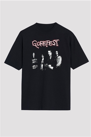 Gorefest Siyah Unisex Oversize Tişört T-Shirt