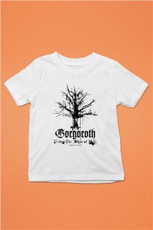 Gorgoroth Baskılı Beyaz Unisex Çocuk Tişört