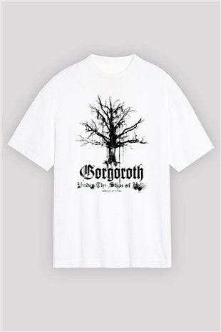 Gorgoroth Beyaz Unisex Oversize Tişört T-Shirt