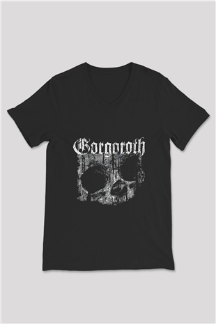 Gorgoroth Siyah Unisex V Yaka Tişört T-Shirt