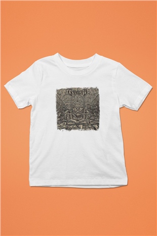 Gorguts Baskılı Unisex Beyaz Çocuk Tişört